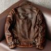 Американская ретро кожаная куртка мужская мотоциклетная короткая куртка тренд