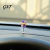 Flower Dashboard Bobblehead 5Pcs Colorful Shaking Car Decor, Resin Rainbow Sunflower Ornament Aesthetic Decor with Non Slip Pad, Cute Wobble Head for