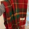 Red Scarf Winter Women's Plaid Versatile Premium Shawl Student Scarf New Birthday Couple Gift