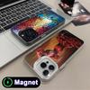 Abstract Oil Painting Phone Case for iPhone 17 16 15 14 13 12 11 Air Pro Max Plus Colorful Silver MagSafe Cover
