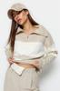 Women's Fashionable Stylish Sweater Stone Wide Fit Basic Zippered Knitwear Sweater