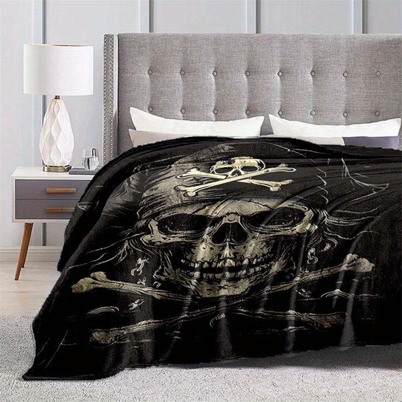 Pirate Skull Printed Blanket Flannel Blanket Lightweight Soft Comfortable Sofa Bed Blanket Blanket