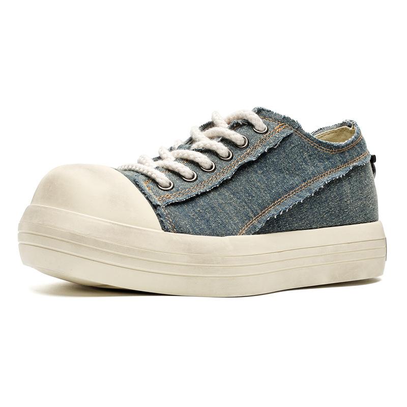 [Три цвета] 3233 Микки холщовые туфли с большой головой лето новые туфли на толстой подошве с увеличением высоты пара клоунские туфли