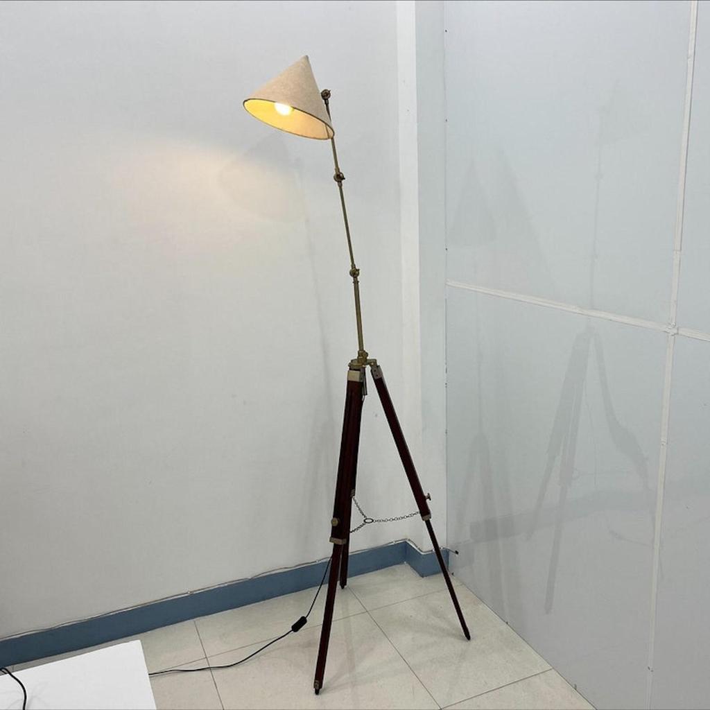 Wooden Tripod Floor Lamp With Fabric Shade Bedside Home Décor Lighting Light Living Room Décor Floor Lamp