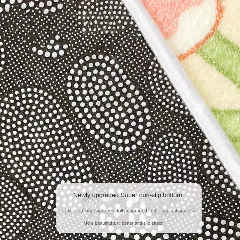 Thickened Simple Cartoon Bathroom Mat Non-slip Absorbent Mat Imitation Cashmere Mat Bedroom Bedside Wear-resistant Foot Mat
