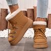 Fashion Comemore Winter Thicken Plush Warm Snow Boots for Women Plus Size 36-42 Fleece Platform Ankle Boots Lace Up Woman Cotton Shoes