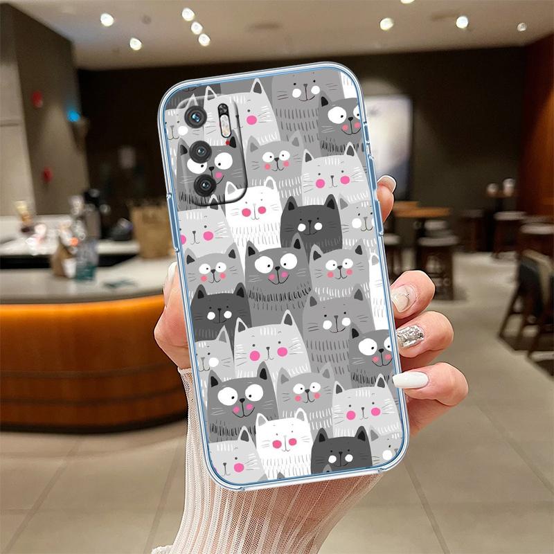 UP20 Cat Kitten Meow Transparent Phone Case for Samsung Galaxy A04 A04S A14 A23 A34 A54 M23 M33 M52 M53