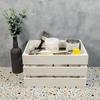 Creative Deco Lot de 3 Caisse en Bois Blanc | 40 x 30 x 23 cm | Caisse Rangement Bois | Caisse en Bois Rangement Vintage