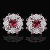 Серьги Ювелирные изделия Красочные сокровища Модели будут менять цвет, красные корундовые серьги-гвоздики Ретро Высокого класса Чувство Универсальный женский стиль