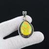 Yellow Triplet Fire Opal Gemstone Handmade 925 Sterling Silver Jewelry Pendant Yellow Triplet Fire Opal Gemstone Pendant For Gifts