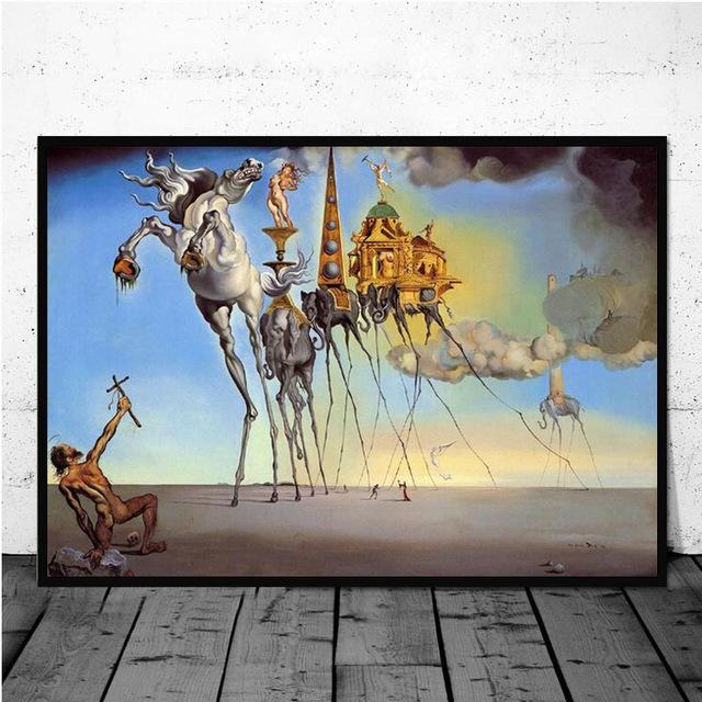 Salvador Dali Surrealist Wall Art Picture Canvas Painting Retro Quadro Posters and Printing Living Room Home