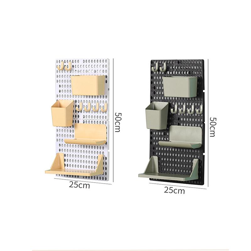 Кавайная перфорированная доска, настенная полка для общежития, украшение, самоклеящаяся, без сверления, для учебы студентов, настенная стойка для хранения, домашний органайзер