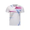Li Ning Striped Breathable Crew Neck Short Sleeve T-Shirt Men Tops White AAYU137-2
