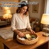 Плетеная корзина для хранения Натуральный материал Круглый лоток-органайзер Диаметр 38 см Прочное легкое практичное решение для хранения для дома и офиса