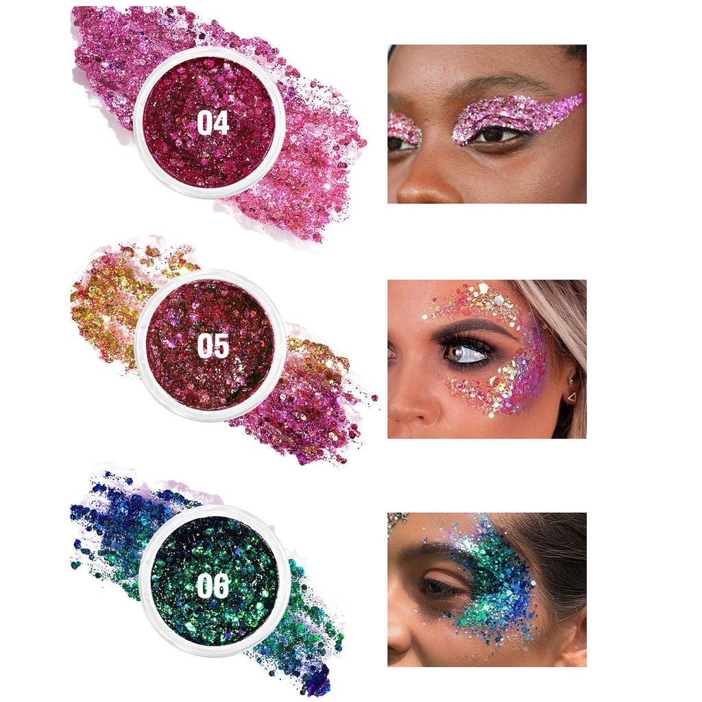 Гелевые тени для век, меняющие цвет, блестящие тени для век, патчи для лица и тела, блестящий сценический макияж, многофункциональный блестящий гель