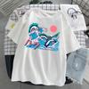Унисекс 3D Белый дракон Узор Короткий рукав Японский аниме-пуловер Повседневная мода Плюс Размер Круглый вырез Короткий рукав Футболка XS-6XL