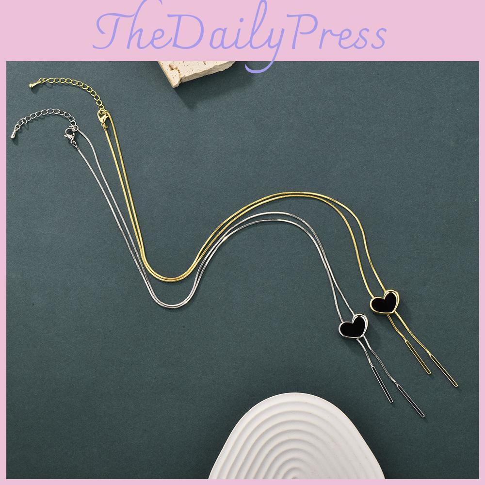 Heart Chic Tassel Necklace For Women Crafted From Exquisite Palladium Material