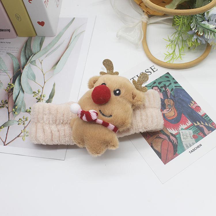 Плюшевая рождественская повязка для макияжа для умывания лица