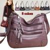 Fashion Lady's Versatile Double-layer Bag Large-capacity Soft Leather One-Shoulder Messenger Bag