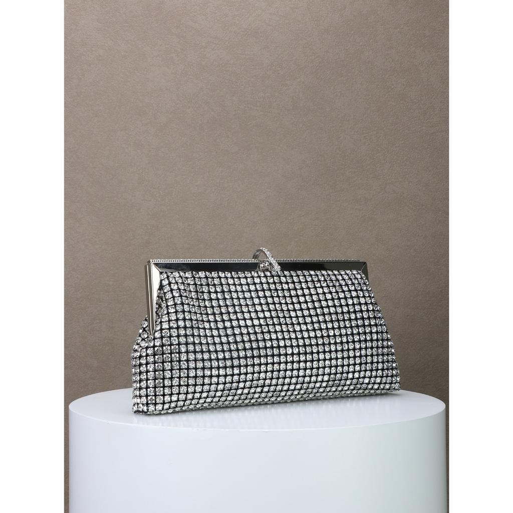 2026 Dinner bag handmade rhinestone button evening bag clutch bag banquet bag diamond dinner bag