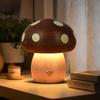 rechargeable wooden mushroom lamp with Stylish night light for Cute and relaxing atmosphere Cordless, touch-sensitive dimming. bedrooms. lighting.