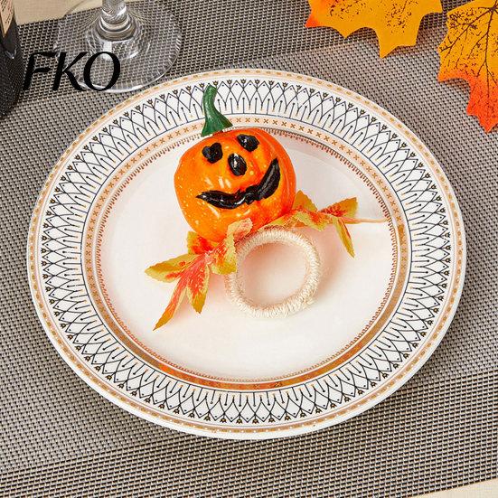 Halloween Table Decor Napkin Ring, Pumpkin, Eyeball, Spider, Skull Holder Spooky Rings for Holiday Dinner Decor, Party Supplies Three-dimensional