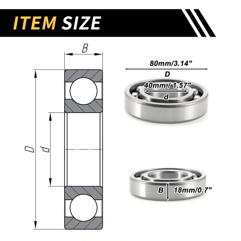 Motoforti Universal Deep Groove Ball Bearings Scooter Skateboard Wheel 40x80x18mm Lubricated Bearings Open Type