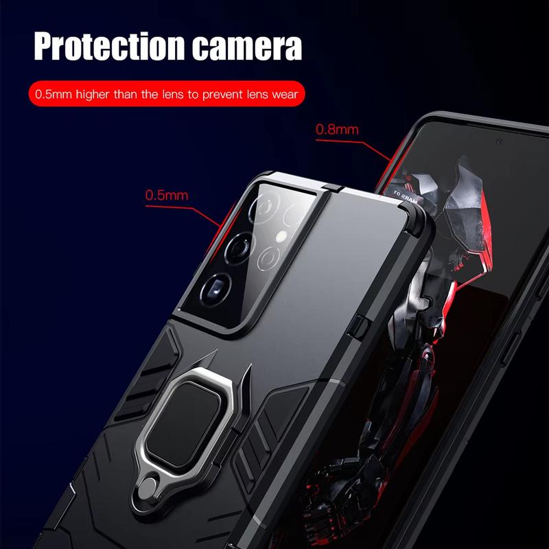 Металлический кронштейн 360° Чехлы для телефона Samsung Galaxy S25 S24 S23 S22 S21 S20 Ultra Plus FE Кольцо Автомобильный Магнитный Жесткий Поликарбонатный Чехол