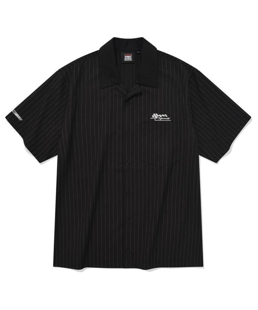 VISION STREETWEAR Vsw Stripe Open Collar Shirt Black