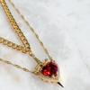 Can Be Assembled Heart and Sword Zircon Pendant Necklace for Women Men Couple Silver Gold Plated Choker Chain Jewelry