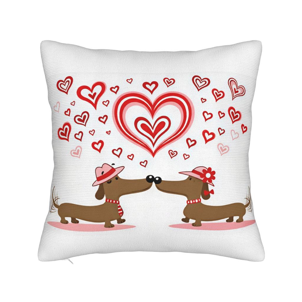 Pillow Cover Flat Various Dog Breeds Illustration Retro Trendy Pillow Case For Sofa Home Decoration Pillowcases