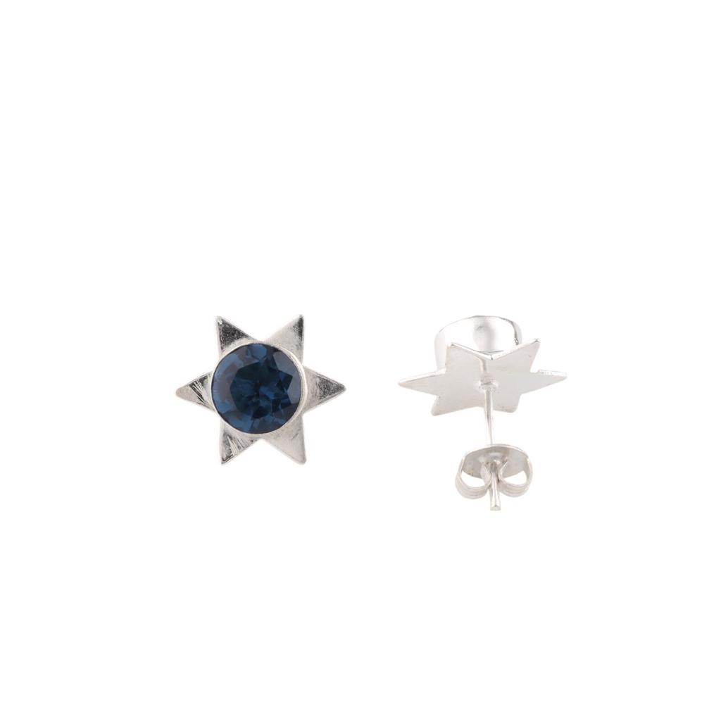 London Blue Topaz Gemstone 925 Sterling Silver Jewelry Handcrafted Studs 0.44" EE-175-5