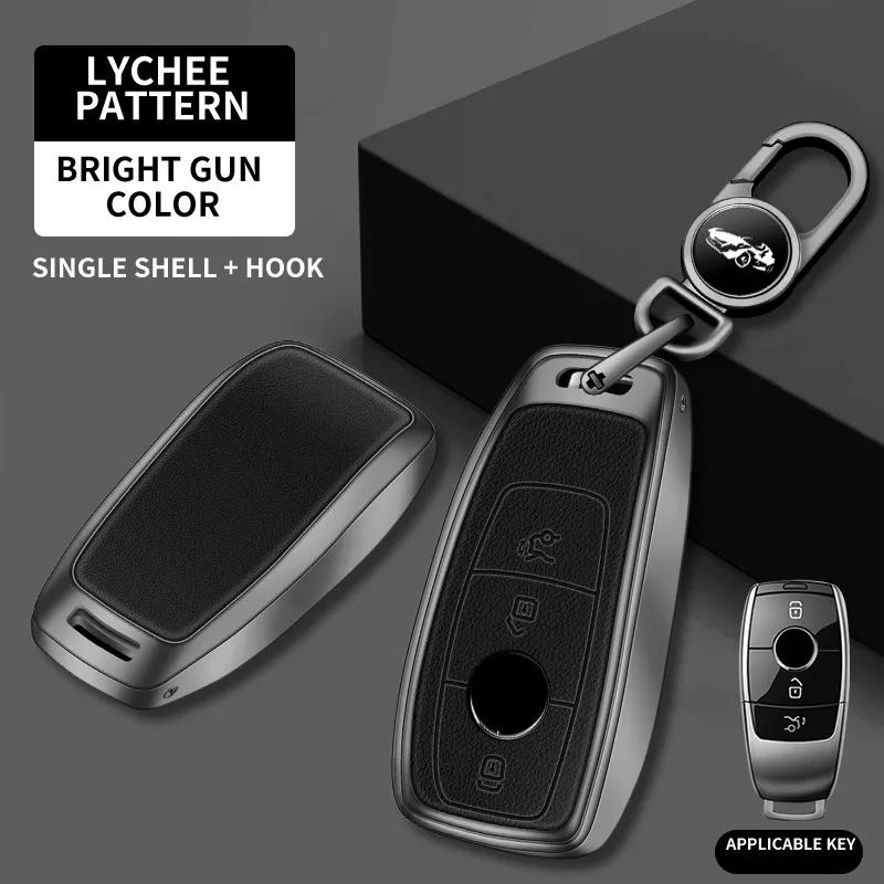 lkurz6 2026 Hot Car Sticker Suitable for Mercedes-Benz A-class B-class C-class E-class GLC car key cover E300 C200 high-end alloy leath