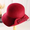 Autumn and Winter Women's High-end Hats, Middle-aged Mother Hats, Top Hats, Woolen Bows, Basin Hats, Fashion Hats, Ladies