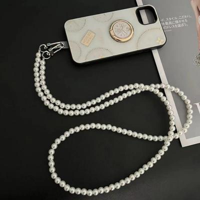 Портативный ремешок-цепочка на шею для мобильного телефона, crossbody, с жемчугом, противоугонный ремень для чехла телефона