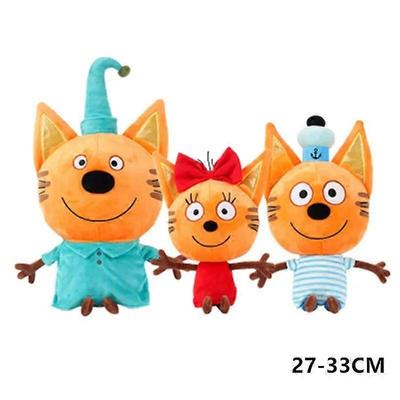 Настоящие kid e cats русские Моя семья Три счастливых кота Плюшевая кукла Печенье Конфета Пудинг Аниме Кошачья кукла Игрушка Каваи Подарок