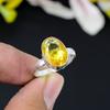 Citrine Gemstone Handmade 925 Sterling Silver Jewelry Ring Size 8 KG-354