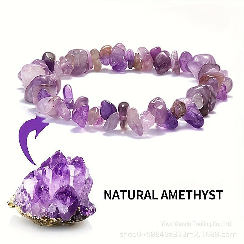 Браслет из аметистового щебня 5-8 мм, браслет из натурального кристалла, горячая трансграничная распродажа