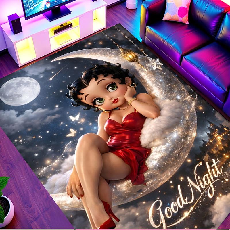 Betty Boop Print Rug, Washable Floor Carpet, For Entryway Dorm Laundry Room Office Study, Home Decor Birthday Christmas Gift