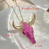 Bohemian Cow's Head Pendant Necklace with Gold Plated Snake Chain Alloy Unisex Fashion Jewelry