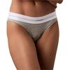 Stretch Ribbed Triangle Letter Comfort Low Rise Underwear Women Underwear Gray QF8022-050
