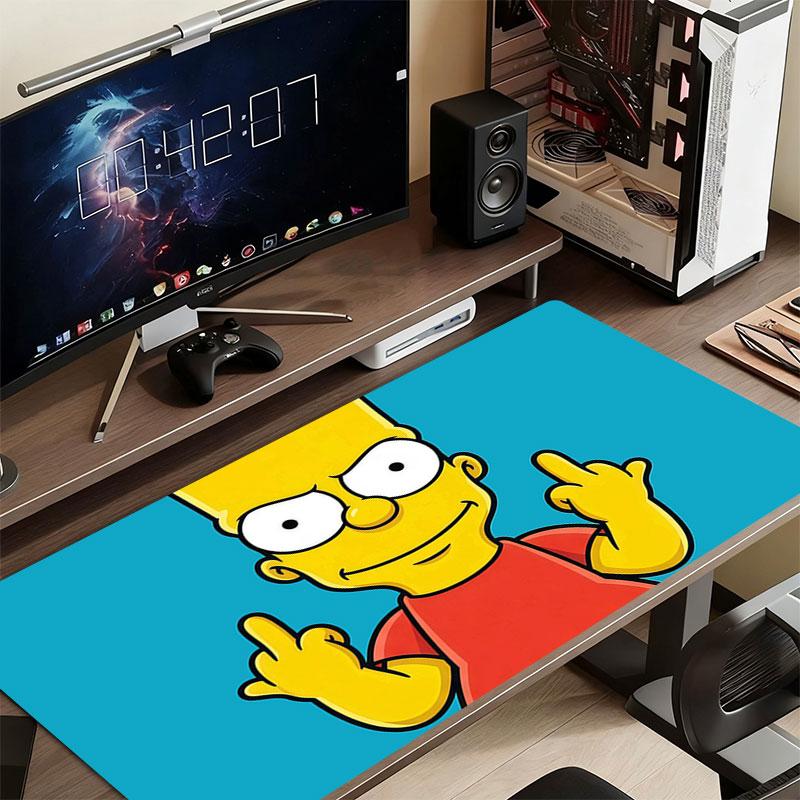 Bart Simpson Mouse Pad, Large Gaming Desk Mat, Non-slip XXL Mousepad for Laptop & Tablet, Mini PC Playmat with Stitched Edges