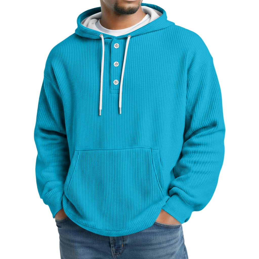 Men's Knit Hooded Sweatshirt Casual Long-Sleeve Sweatshirt