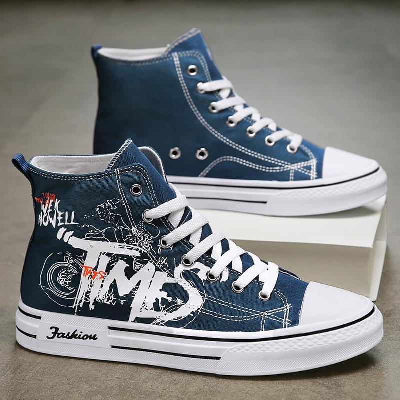 Высокие парусиновые кеды с алфавитом, весенняя мода, новая платформа, повседневная обувь, дышащая, удобная, универсальная спортивная мужская обувь