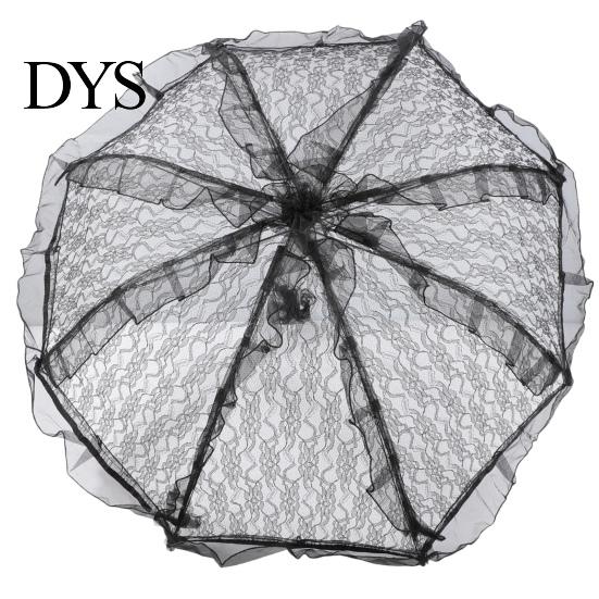 Fashionable Daily Travel Parasol Vintage Gothic Lace Umbrella, Black Bridal for Halloween Elegant Hollow Embroidery Umbrella Witch Cosplay,