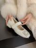 Wool Shoes Women Wear 2024 Autumn and Winter New Gentle French Temperament Fairy Thick Heel Velvet Mary Jane Shoes