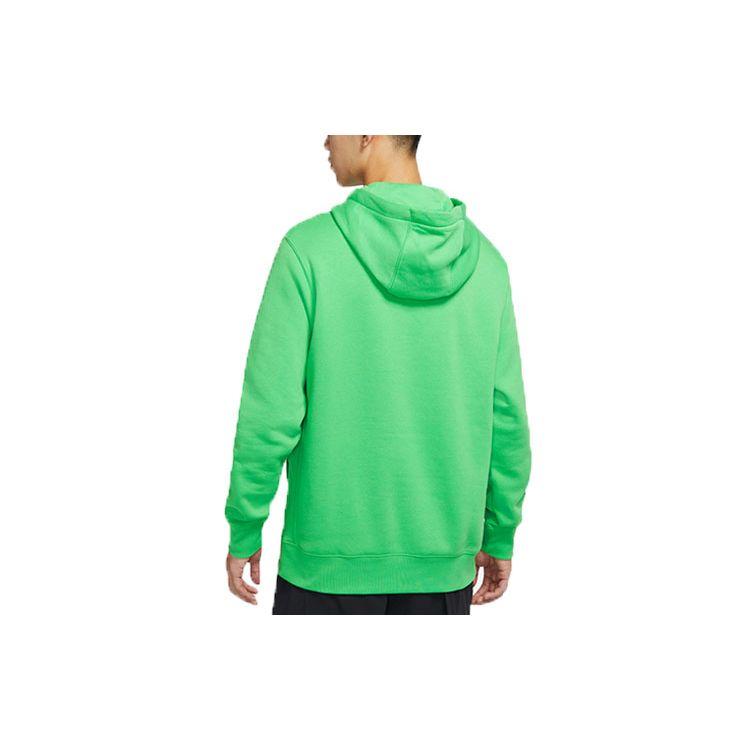 Nike Спортивная клубная флисовая толстовка с капюшоном с большим логотипом, мужские топы, травянисто-зеленый BV2974-362