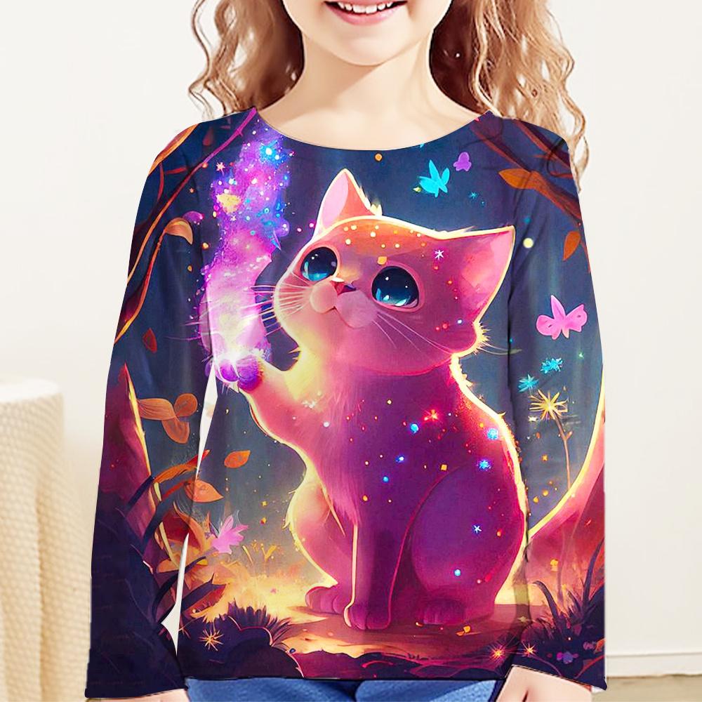 Children Clothes Girl Long Sleeve 3D Printe T-Shirt for GirlsKids Clothes One Piece Graphic T Shirts