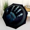 1pc Handprint Artwork Automatic Open/close Umbrella, 8-Rib sturdy structure, Auto Folding/Opening, Portable Travel Umbrella for Women,157