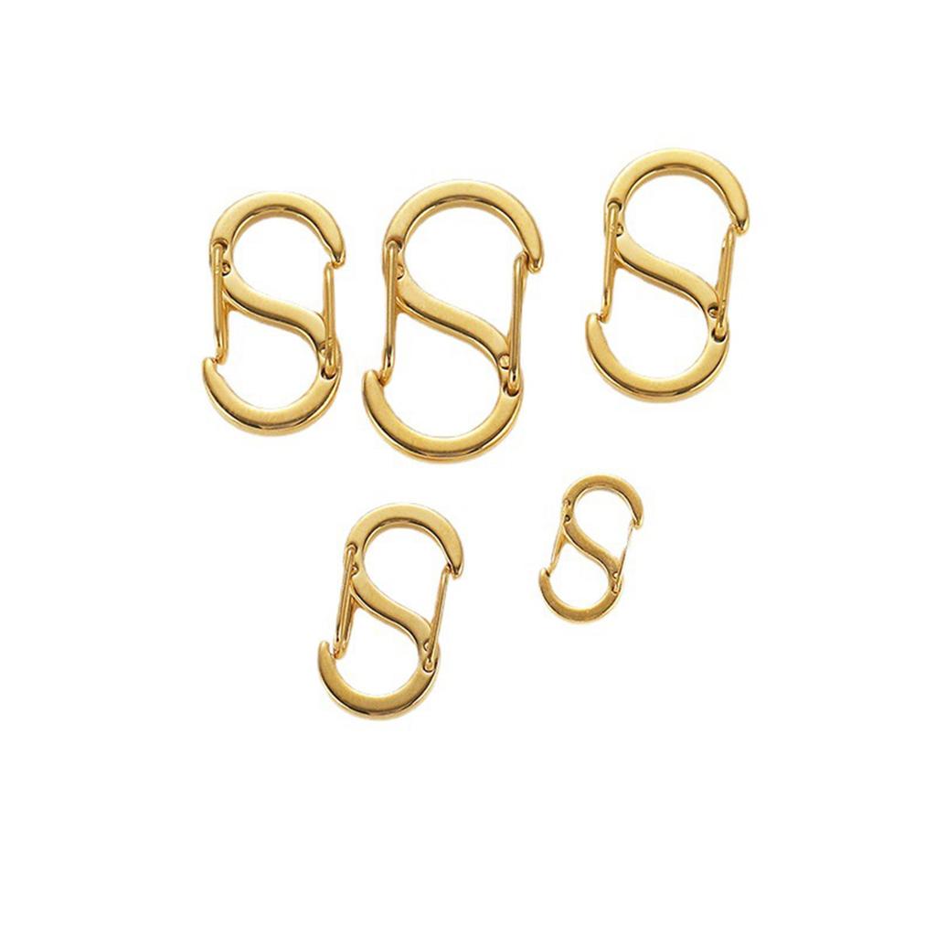 2PCs No Fade Gold Color Stainless Steel S Shape Buckle Spring Lobster Clasp Hooks Connector for Necklace Jewelry Making Findings